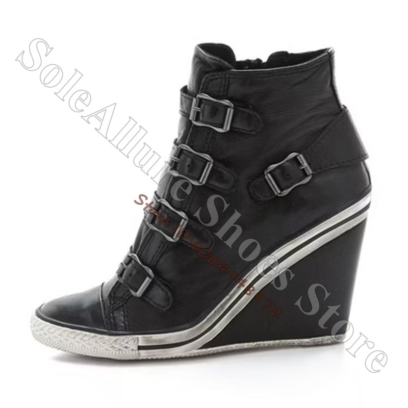 Grey Multi Buckle High Top Wed - Women'S Fashion Hats review and price